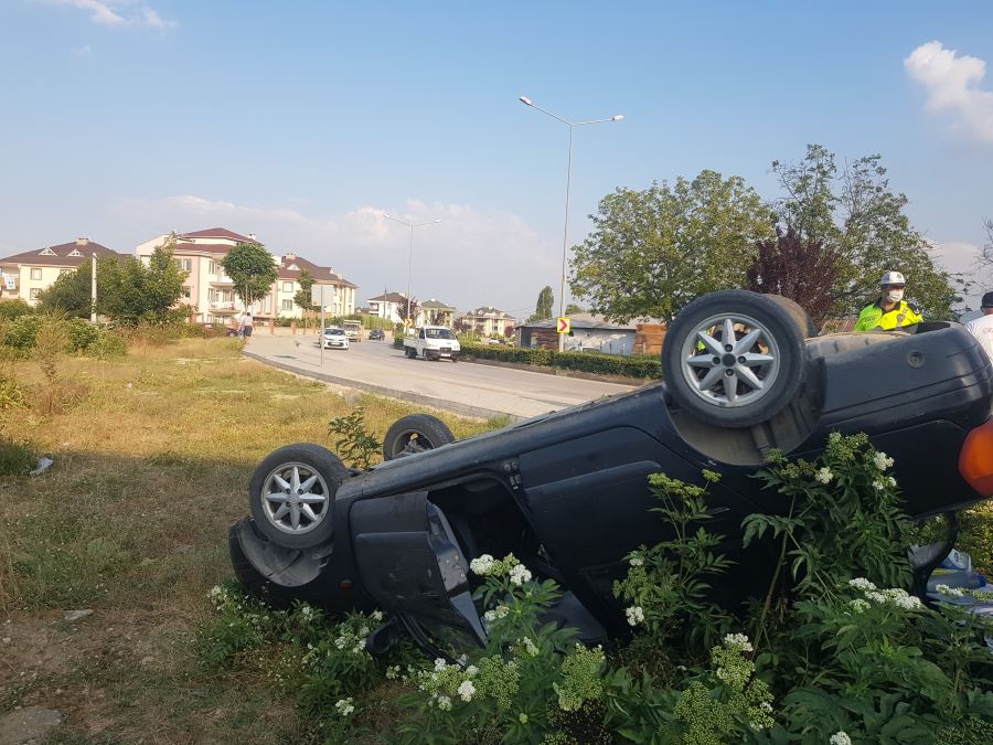 Takla atan araçta 1 kişi yaralandı