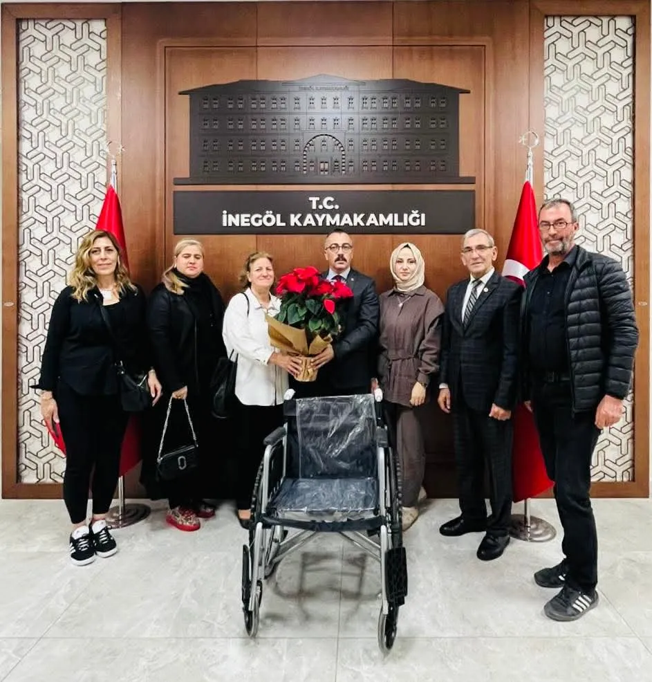 İnegöl Kaymakamı Arslan’dan Zihinsel Engelliler Derneği’ne teşekkür