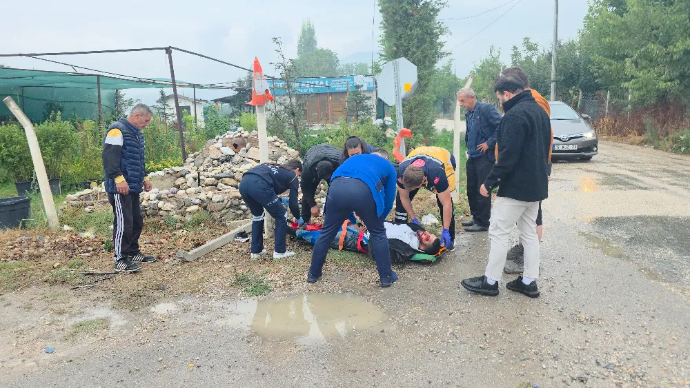 İnegöl çevre yolu kavşağında kaza: 1 ağır yaralı